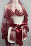 Burgundy Alice Sequin Bridal Veil Henna Face Covering