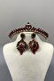 مجموعة Ece Bridal Henna Crown وأقراط رفيعة من حجر المكوك - 2