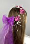 Special Bridal Henna Crown with Bow and Hydrangea Flowers - 5