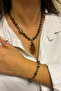 Handmade Agate Natural Stone Brown Agate with Natural Stone Tip Special Design Women's Necklace and Bracelet Combination - 2