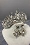 Rio Stoned Bridal Crown and Shuttle Stone Earring Set - 2