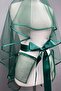 Green Piping Wedding Veil Henna Face Cover - 3