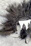 Black Maya Feather Crystal Beaded Bridal Henna Tiara and Earrings - 4