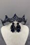 Venice Stoned Bridal Henna Crown and Drop Earring Set