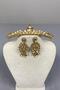 Honey Color Ece Bridal Henna Crown and Drop Earrings Set with Stones - 2