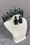 Green Cooker Bridal Henna Crown and Shuttle Earrings - 3