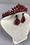 Red Leyn Bridal Henna Crown and Drop Shuttle Earring Set - 3