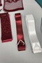 Glittery Bridal Veil and Embroidered Groom Cover Jewelry Ribbon Set - 2