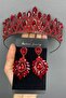 Elis Model Henna Bridal Crown and Earrings