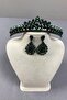 Green Leyn Bridal Henna Crown and Drop Stone Earring Set - 2