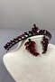 Burgundy Ece Bridal Henna Crown and Leaf Jewelled Earring Set - 4