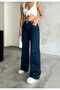 Luiss Navy Blue Lycra Super High Waist Loose Jeans Palazzo Pants. (Super High) - 2