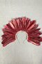 Burgundy Enda Feathered and Embellished Bridal Henna Tiara Accessory - 6