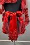 Red Vip Model Bridal Henna Veil Face Cover - 3