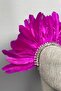 Fuchsia Hera Feather and Stone Bridal Henna Crown Accessory - 2