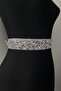 Silver Frequently Shiny Beaded Stone Evening Dress Waist Belt - 2