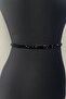 Black Bead Embroidered Dress Belt Waist Accessory - 2