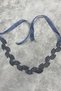 Navy Blue Leaf Stone Dress Belt and Waist Accessory - 3