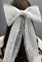 Tulle Pearl Bow Hair Accessory with Hair Clip - 3
