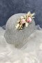 Salmon Cotton Grass Cipso and Artificial Flower Comb Hair Clip - 3