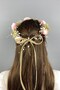 Peony Floral Cipsolu Pearl Bow Outdoor Shoot Bridal Crown - 2