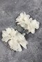 Laser Floral Stoned Hair Clip 2 Pieces