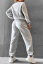 Cotton Women's Geometric Patterned Sweatshirt and Jogger Set - 2