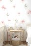 Pink Wild Flowers and Leaves - Children's Baby Room Flower Sticker Set - 3