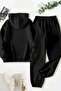 Women's Casual Hooded Sweatshirt and Sweatpants Set Butterfly Knotted Leisure Tracksuit Set - 2