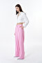Yüksel High Waist Wide Leg Trousers Pink - 3