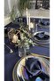 Pearl Velvet Textured Navy Blue Tablecloth (Napkins Not Included) - 2