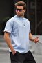 Baby Blue Crew Neck Men's T-Shirt 6175 - 3