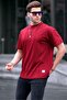 Claret Red Crew Neck Men's T-Shirt 6175 - 2