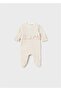 Newborn Girl Bow Detailed 2-Piece Jumpsuit Set with Booties - 3