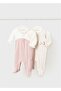 Newborn Girl Bow Detailed 2-Piece Jumpsuit Set with Booties