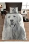 Amico Dog, Ultra Hd Jacquard Patterned Knitted Combed Cotton Single Duvet Cover Set