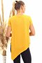 20060632 Viscose V-Neck Asymmetrical Short Sleeve Blouse Mustard - 6