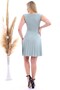 20070781 Knitted Crepe Skirt Pleated Double-Breasted Neckline Sleeveless Dress Cagla Green - 5