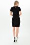 9111112 Double-Layered Crew Neck Short Sleeve Dress Black - 5