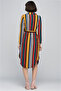 8081084 Crepe Double Breasted Jacket Collar Pocketed Belted Dress Mustard-Coral - 4