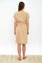 9303031 Dok.Viskon Elastic Waist Bat Sleeve Dress Beige - 4