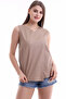21112111 Front Leather, Back Knitwear Sleeveless Blouse Vizon - 5