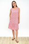 93030322 Dok.Vis.Çıtır Deseteği Ruffled Sleeveless Dress with Pockets Ecru-Bordo - 4
