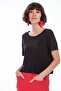 8311301 Short Sleeve T-Shirt with Eyelet Lace Detail on the Back Black