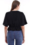 21333910 Ayrobin Gathered Front Blouse Black - 6