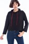 8412779 Double-Layered Zippered Hooded Sweatshirt Black