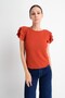 8052201 Kobe Ruffled Short Sleeve Blouse Tile - 4