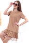 20063103 Single Jersey Skirt Lace Short Sleeve Dress Biscuit