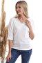 20343331 Camisole Collar Lace Batwing Sleeve Blouse Ecru - 3