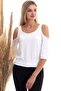 20333451 Ayrobin Off-The-Shoulder Elastic Waist Short Sleeve Blouse Ecru - 3